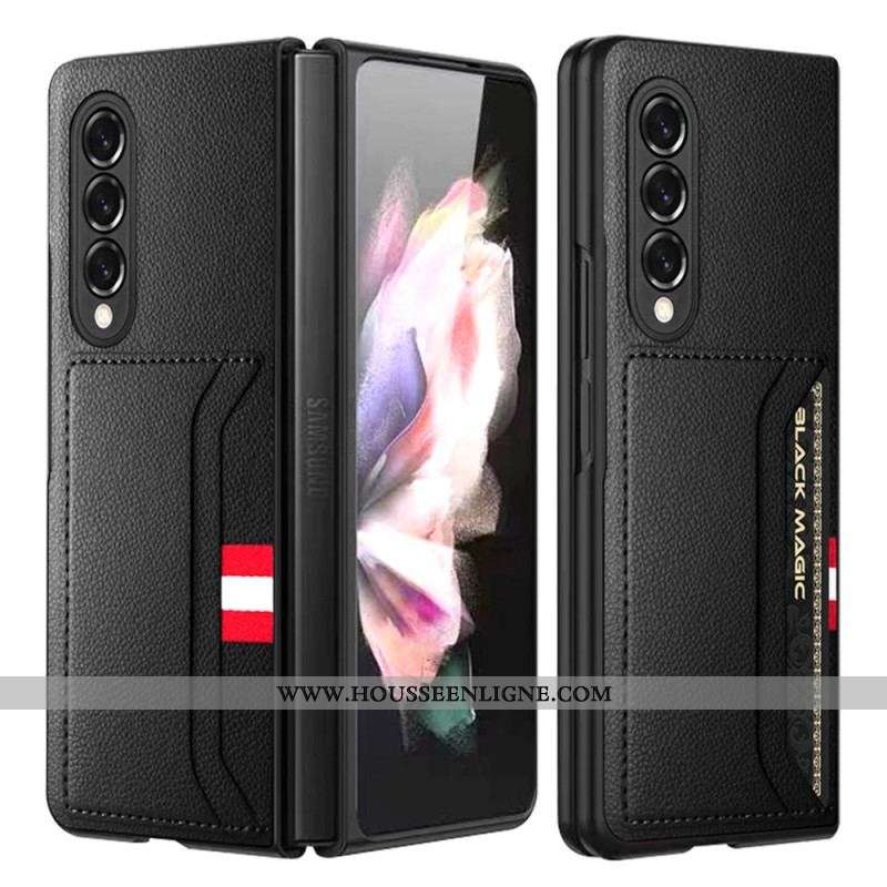 Coque Samsung Galaxy Z Fold 3 5G Cuir Litchi Double Porte-Cartes