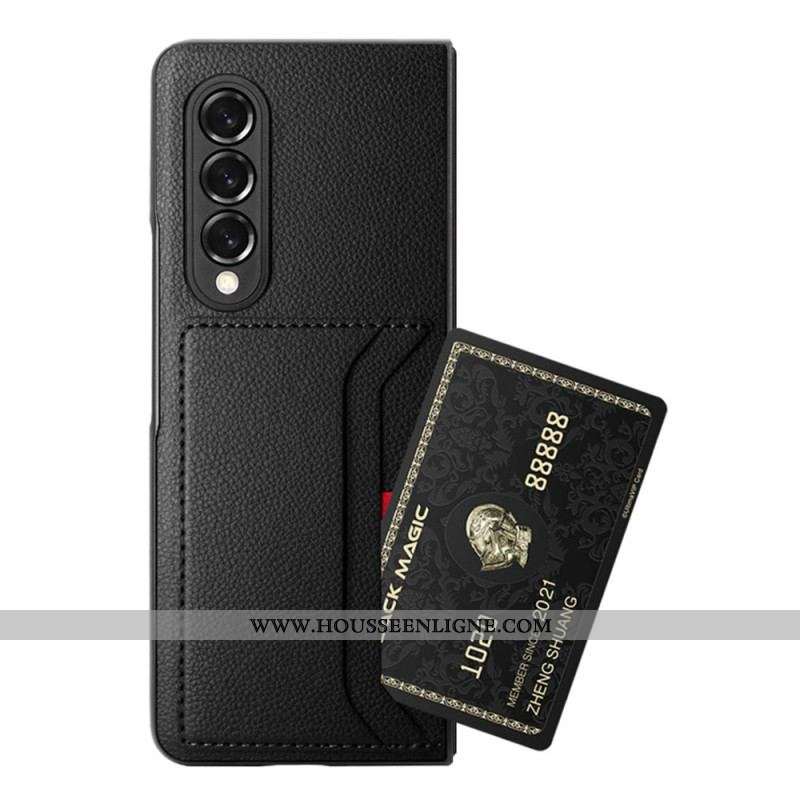 Coque Samsung Galaxy Z Fold 3 5G Cuir Litchi Double Porte-Cartes
