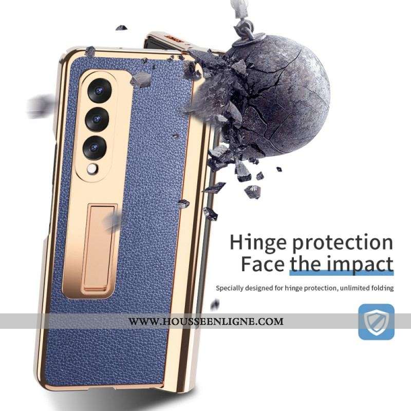 Coque Samsung Galaxy Z Fold 3 5G Cuir Litchi Multi-Fonctions