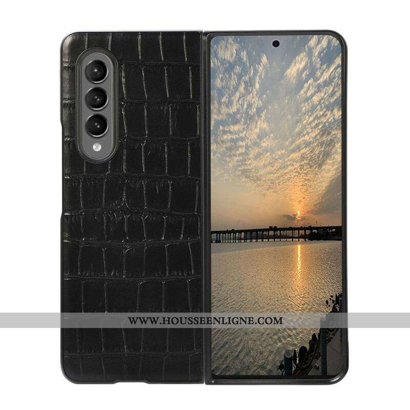 Coque Samsung Galaxy Z Fold 3 5G Cuir Véritable Crocodile