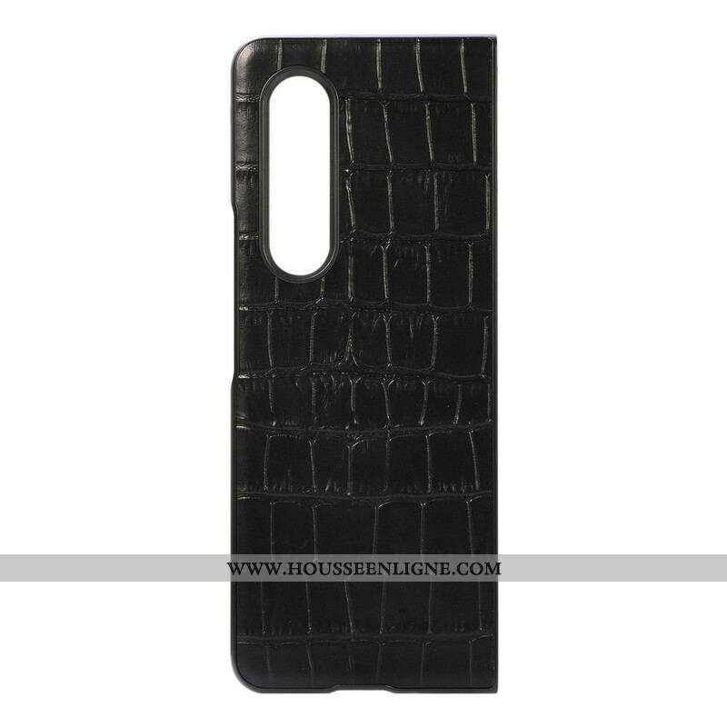 Coque Samsung Galaxy Z Fold 3 5G Cuir Véritable Crocodile