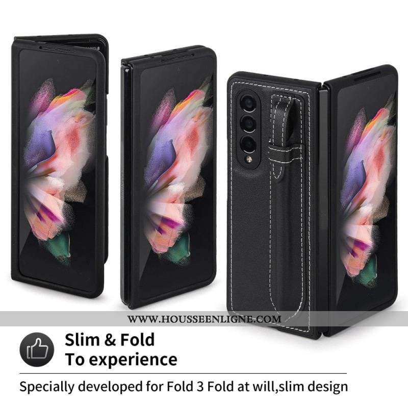 Coque Samsung Galaxy Z Fold 3 5G Cuir Véritable Porte-Stylet