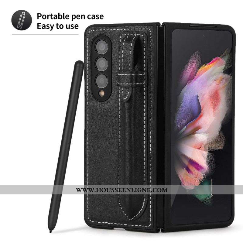 Coque Samsung Galaxy Z Fold 3 5G Cuir Véritable Porte-Stylet