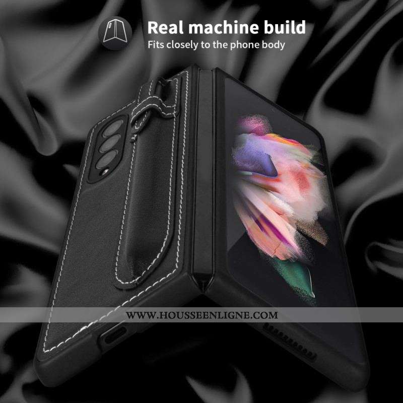 Coque Samsung Galaxy Z Fold 3 5G Cuir Véritable Porte-Stylet