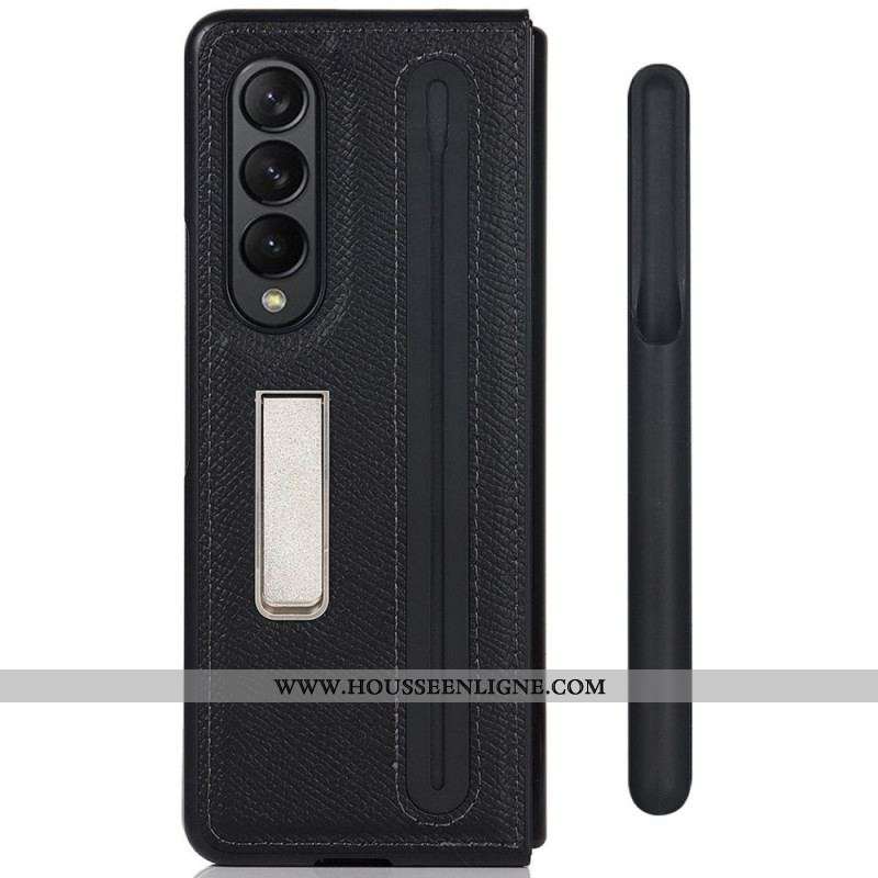 Coque Samsung Galaxy Z Fold 3 5G Cuir Véritable Support et Porte-Stylet