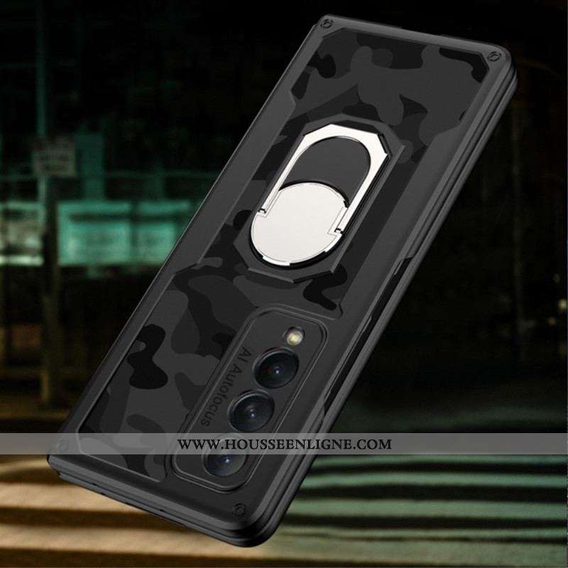 Coque Samsung Galaxy Z Fold 3 5G Fibre Carbone Anneau-Support GKK