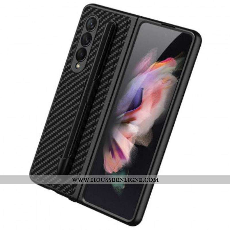 Coque Samsung Galaxy Z Fold 3 5G Fibre Carbone Porte-Stylet GKK
