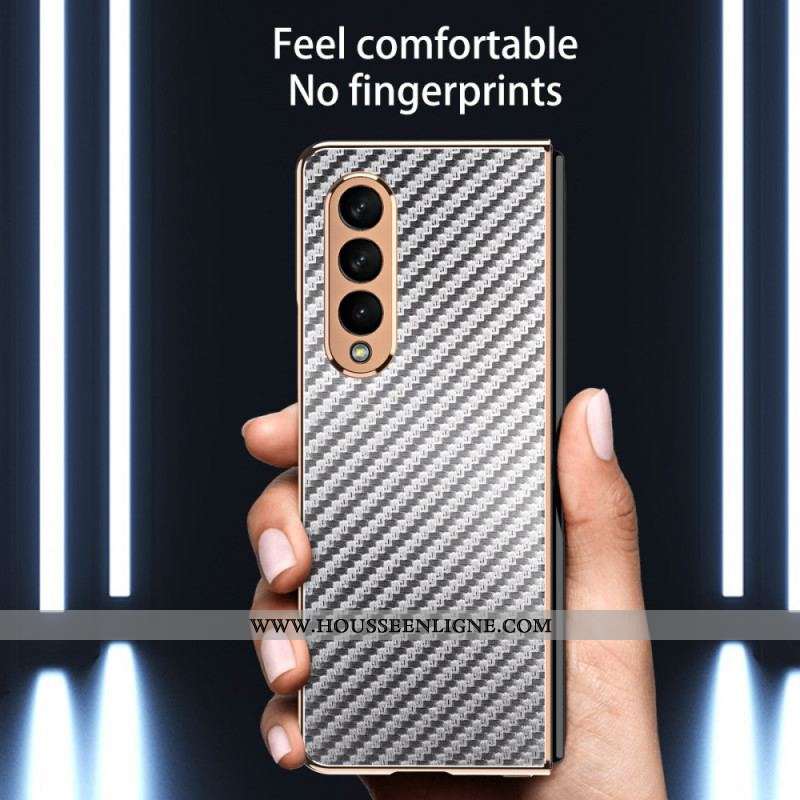 Coque Samsung Galaxy Z Fold 3 5G Fibre Carbone avec Protecteur Écran