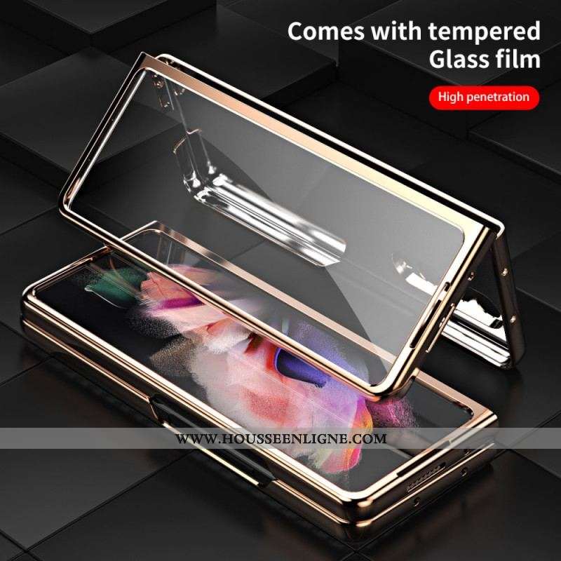 Coque Samsung Galaxy Z Fold 3 5G Fibre Carbone avec Protecteur Écran
