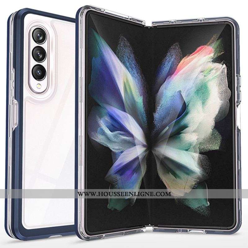 Coque Samsung Galaxy Z Fold 3 5G Hybride Transparente Rebords Colorés