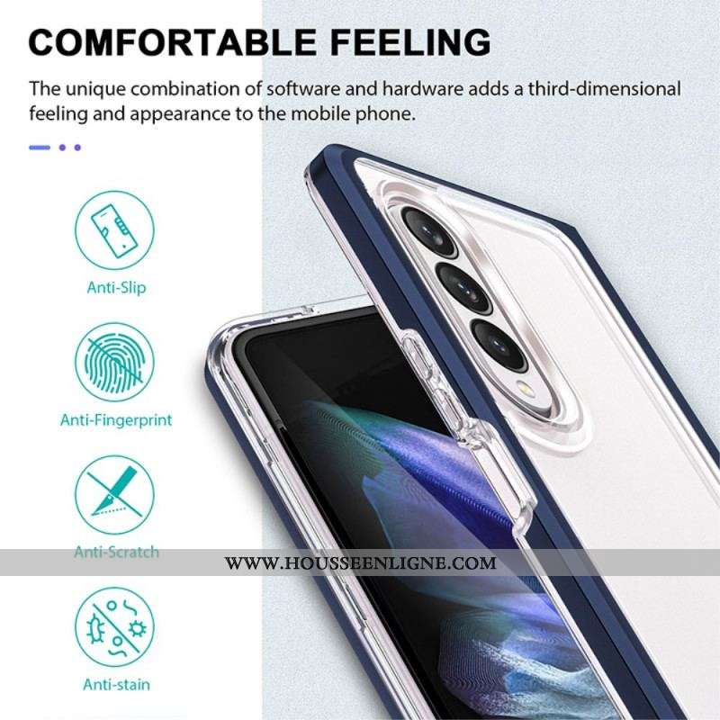 Coque Samsung Galaxy Z Fold 3 5G Hybride Transparente Rebords Colorés