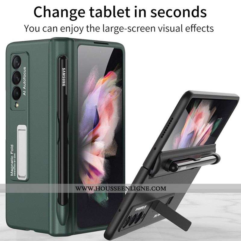 Coque Samsung Galaxy Z Fold 3 5G Plastique Support et Porte-Stylet GKK