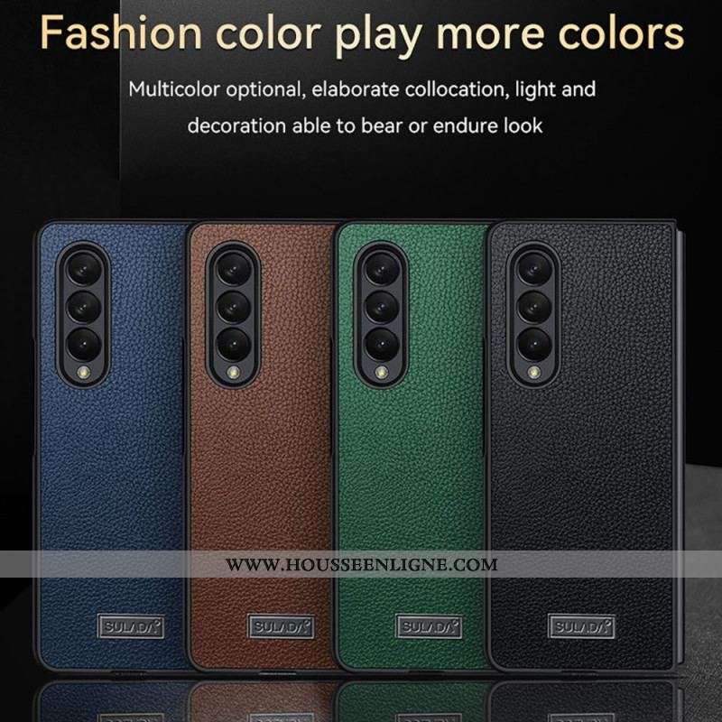 Coque Samsung Galaxy Z Fold 3 5G Simili Cuir Texturé SULADA