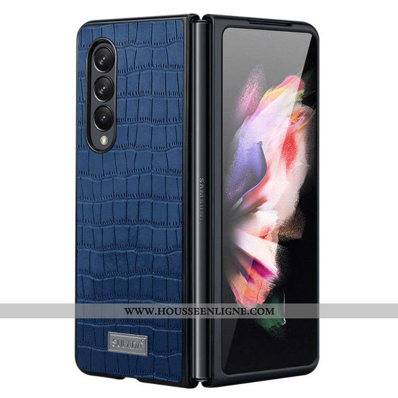 Coque Samsung Galaxy Z Fold 3 5G Style Cuir Crocodile SULADA