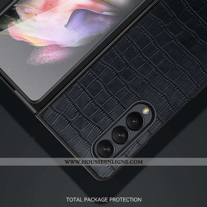 Coque Samsung Galaxy Z Fold 3 5G Style Cuir Crocodile SULADA