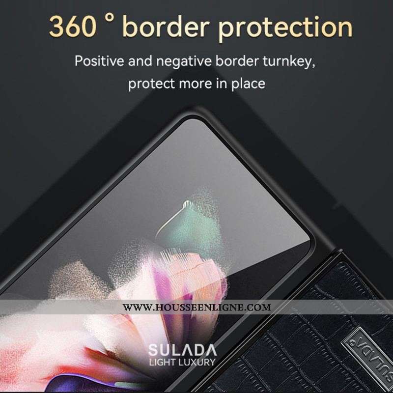 Coque Samsung Galaxy Z Fold 3 5G Style Cuir Crocodile SULADA