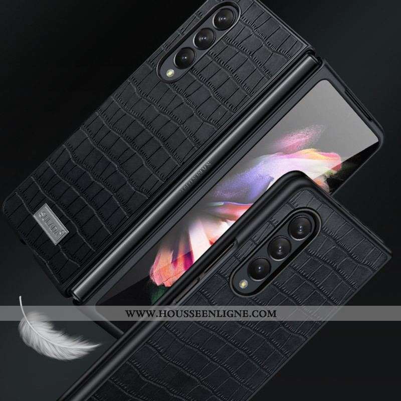 Coque Samsung Galaxy Z Fold 3 5G Style Cuir Crocodile SULADA