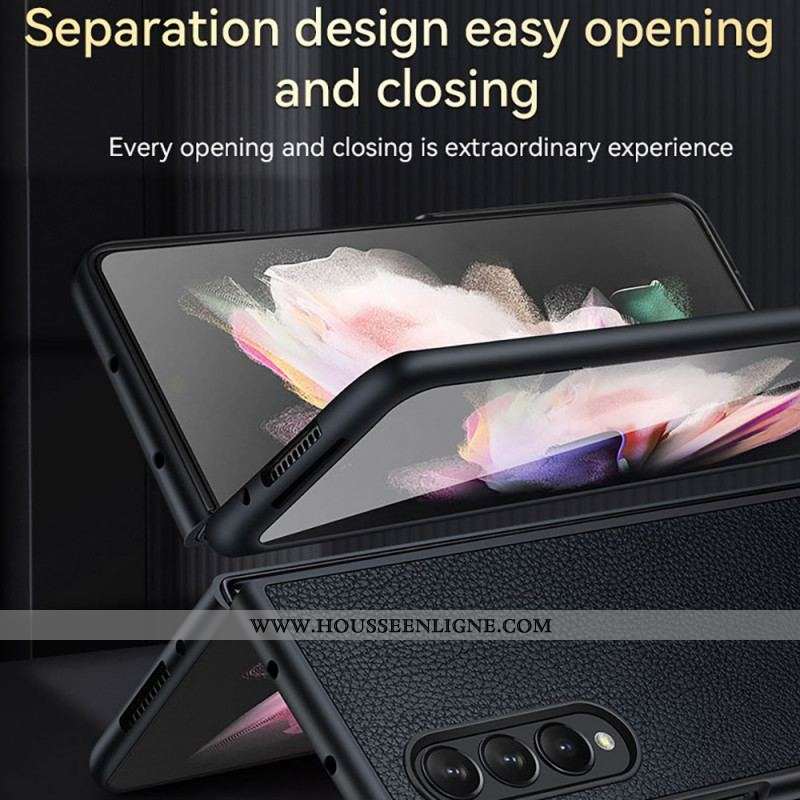 Coque Samsung Galaxy Z Fold 3 5G Style Cuir Litchi SULADA