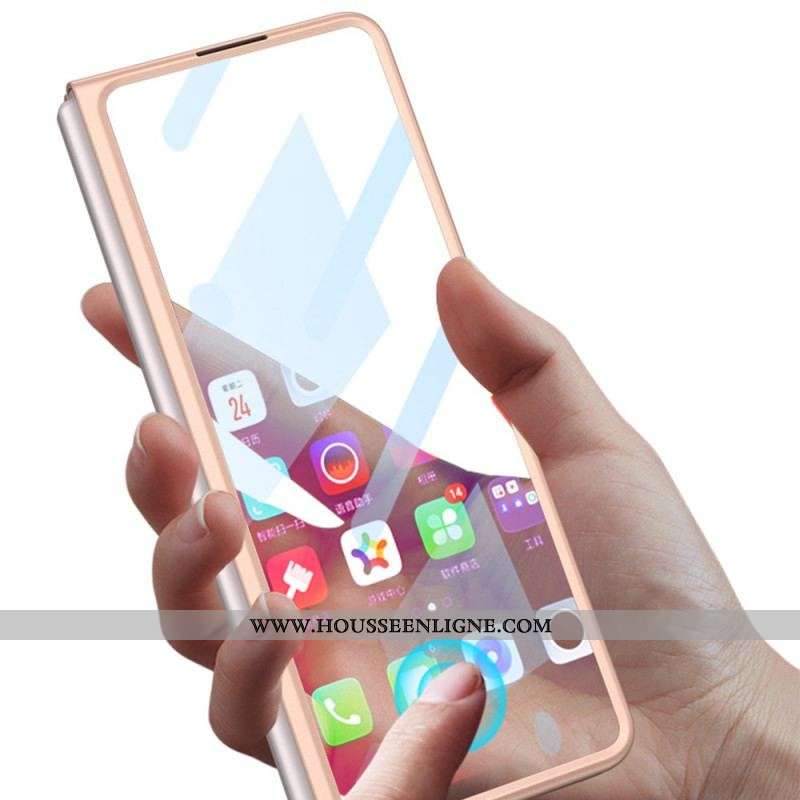 Coque Samsung Galaxy Z Fold 3 5G Texturée Support et Protecteur Écran GKK