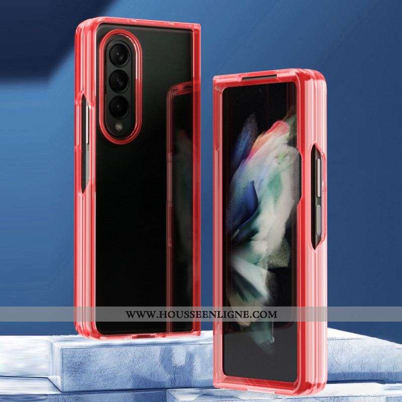 Coque Samsung Galaxy Z Fold 3 5G Transparente Rebords Colorés