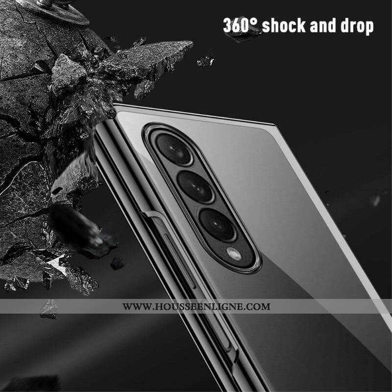 Coque Samsung Galaxy Z Fold 3 5G Transparente Rebords Métallisés