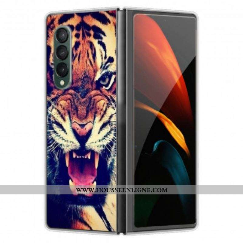 Coque Samsung Galaxy Z Fold 3 5G Tête de Félin