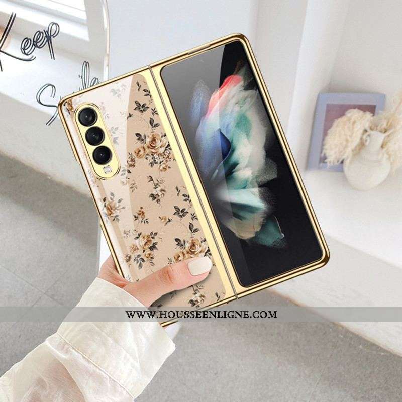 Coque Samsung Galaxy Z Fold 3 5G Verre Trempé Florale