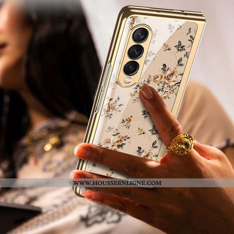 Coque Samsung Galaxy Z Fold 3 5G Verre Trempé Florale