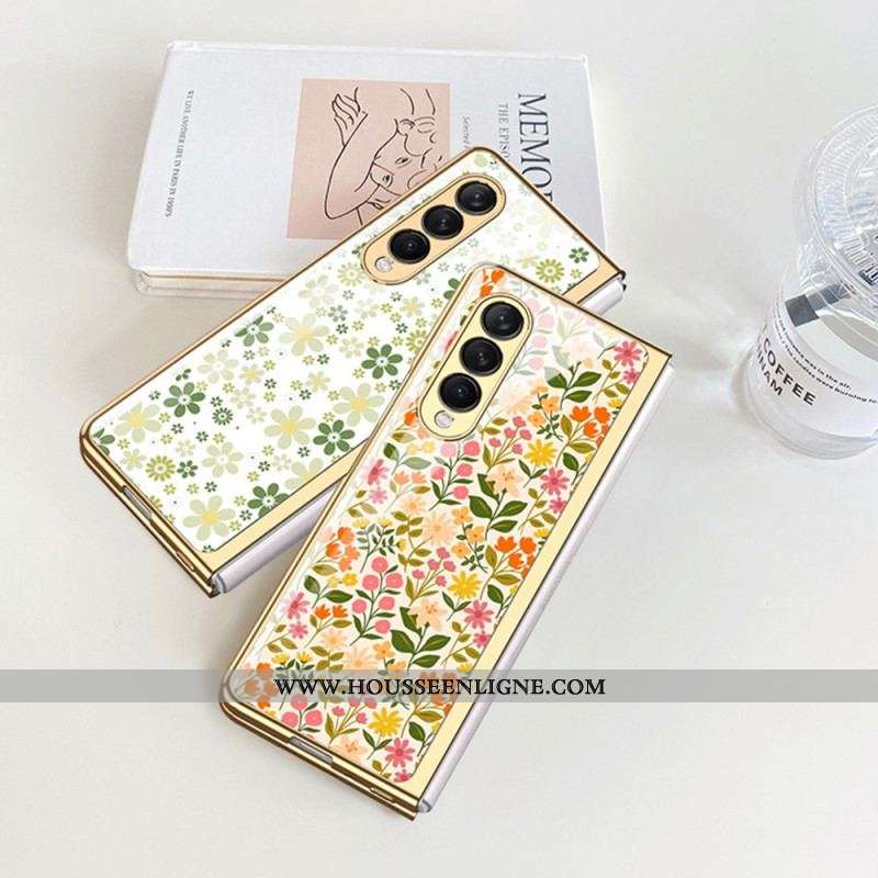 Coque Samsung Galaxy Z Fold 3 5G Verre Trempé Florale