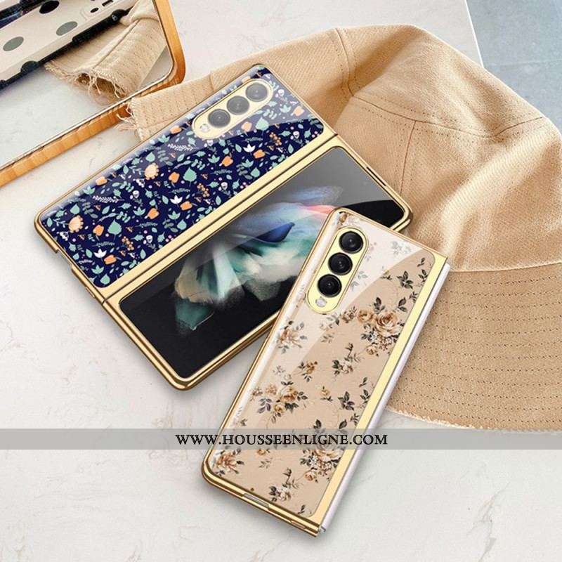 Coque Samsung Galaxy Z Fold 3 5G Verre Trempé Florale