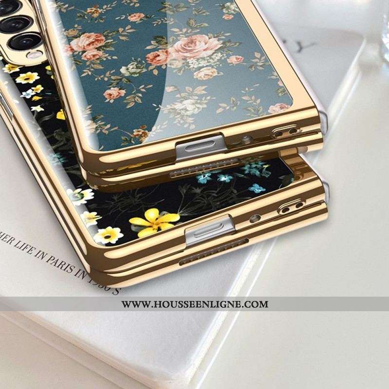 Coque Samsung Galaxy Z Fold 3 5G Verre Trempé Florale