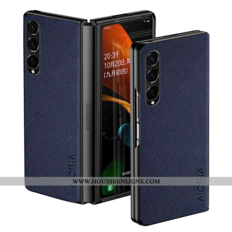 Coque Samsung Galaxy Z Fold 4 AIORIA Simili Cuir Texture Tissée