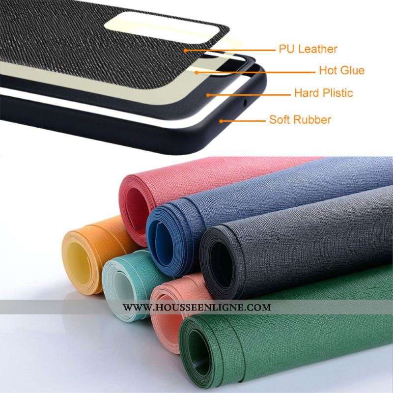 Coque Samsung Galaxy Z Fold 4 AIORIA Simili Cuir Texture Tissée