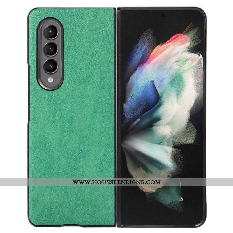 Coque Samsung Galaxy Z Fold 4 Bicolore Simili Cuir Texturée