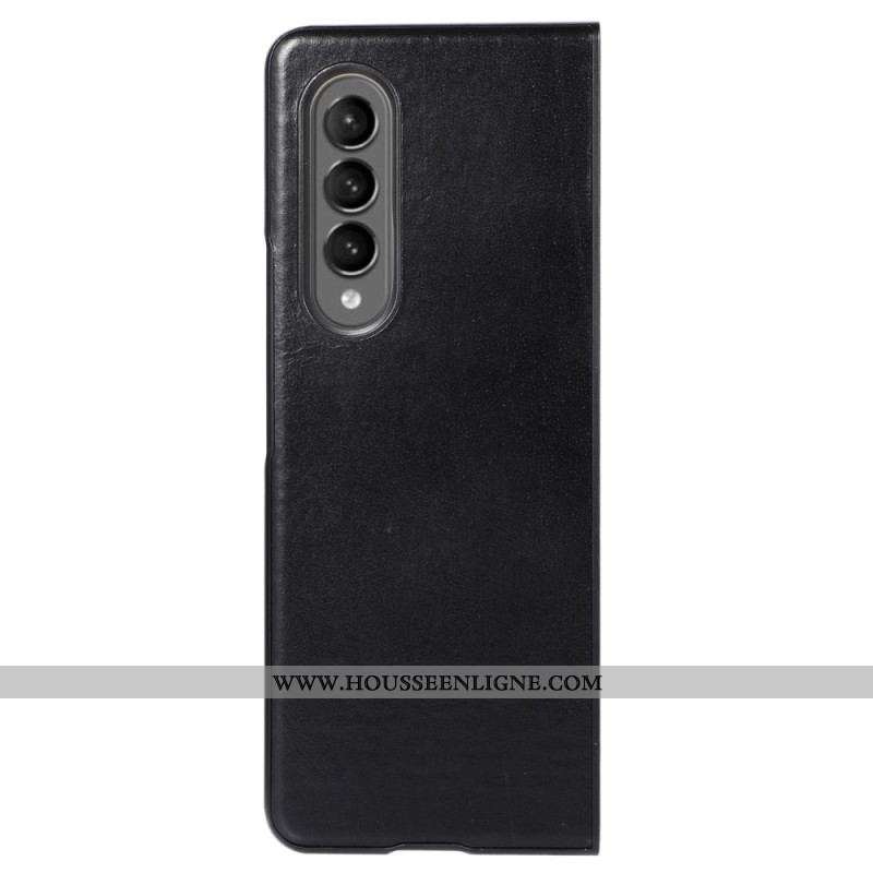 Coque Samsung Galaxy Z Fold 4 Classique Cuir Véritable de Vache