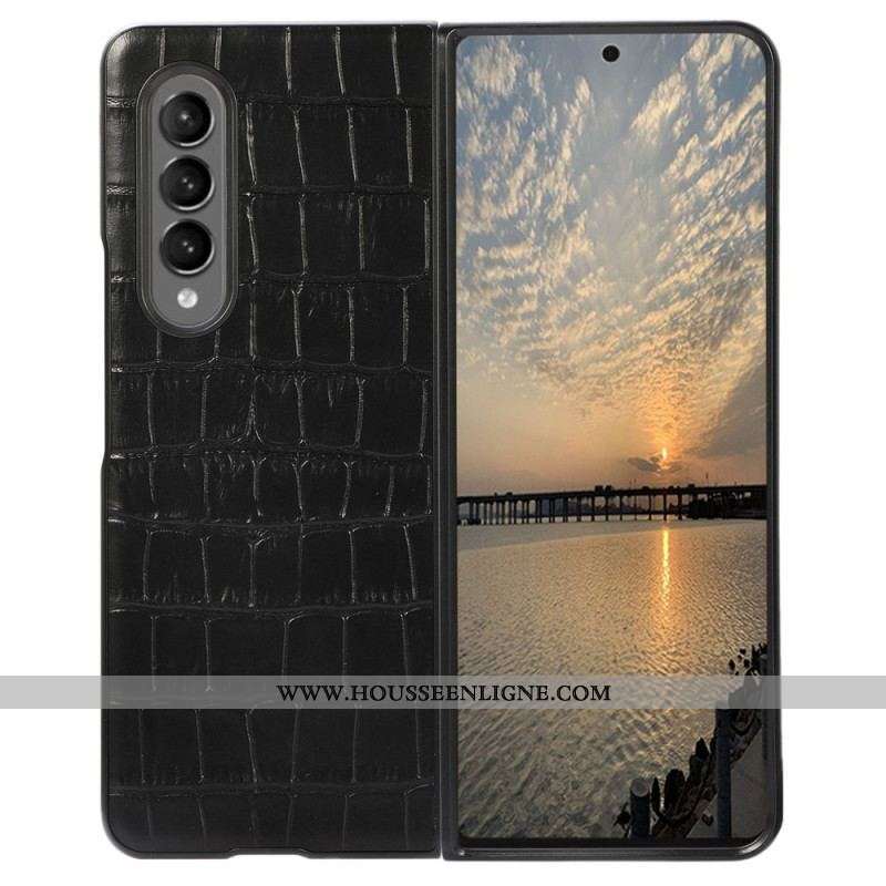 Coque Samsung Galaxy Z Fold 4 Cuir Véritable Crocodile