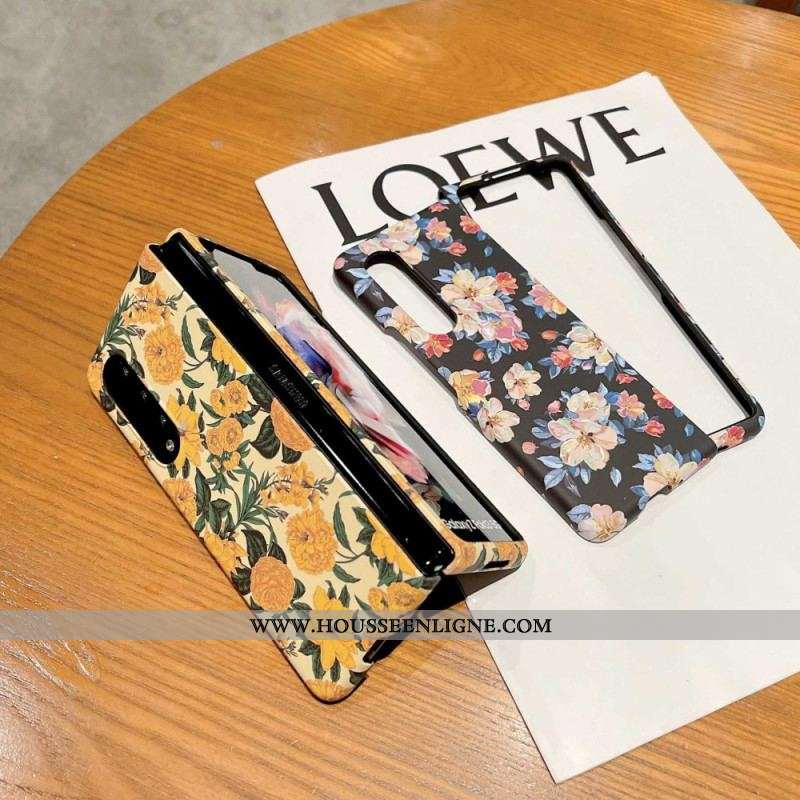Coque Samsung Galaxy Z Fold 4 Fleurs Papier Peint
