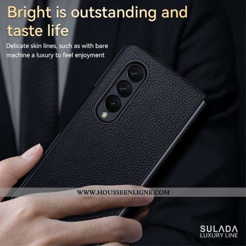 Coque Samsung Galaxy Z Fold 4 SULADA Simili Cuir Litchi