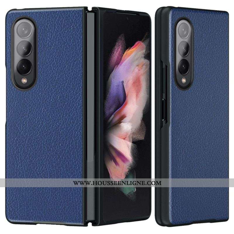 Coque Samsung Galaxy Z Fold 4 Simili Cuir Enduit Litchi