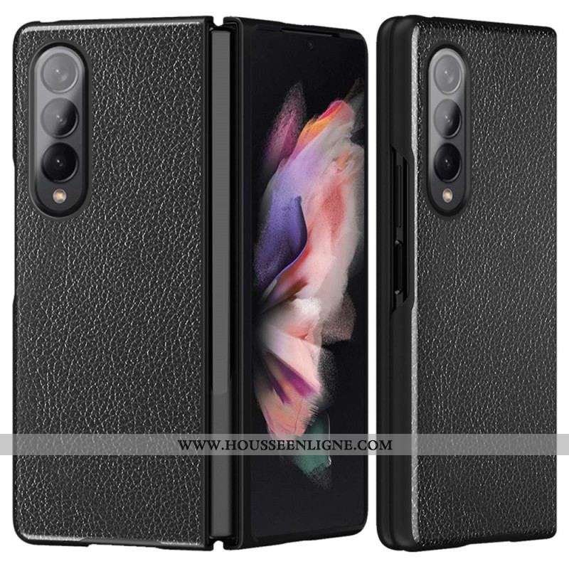Coque Samsung Galaxy Z Fold 4 Simili Cuir Enduit Litchi