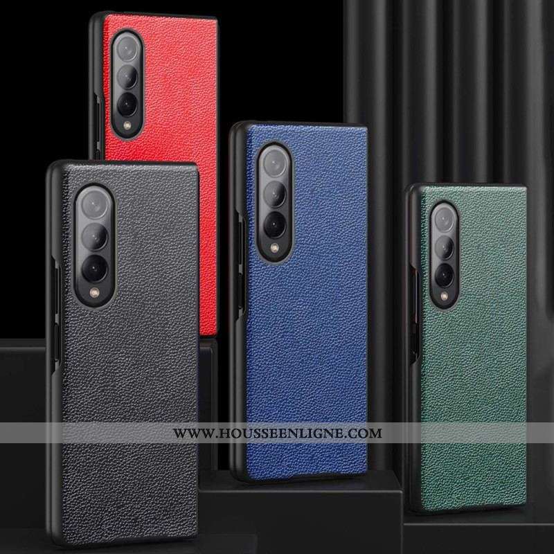 Coque Samsung Galaxy Z Fold 4 Simili Cuir Enduit Litchi