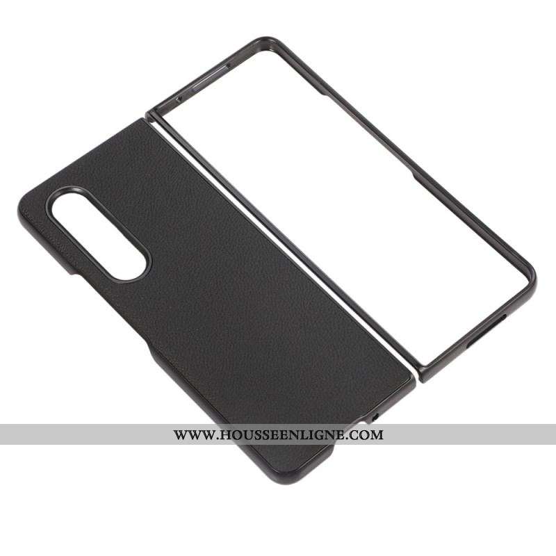 Coque Samsung Galaxy Z Fold 4 Simili Cuir Litchi Effet Rétro