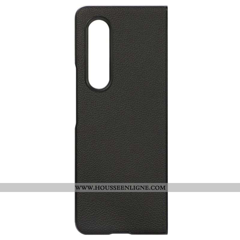 Coque Samsung Galaxy Z Fold 4 Simili Cuir Litchi Effet Rétro