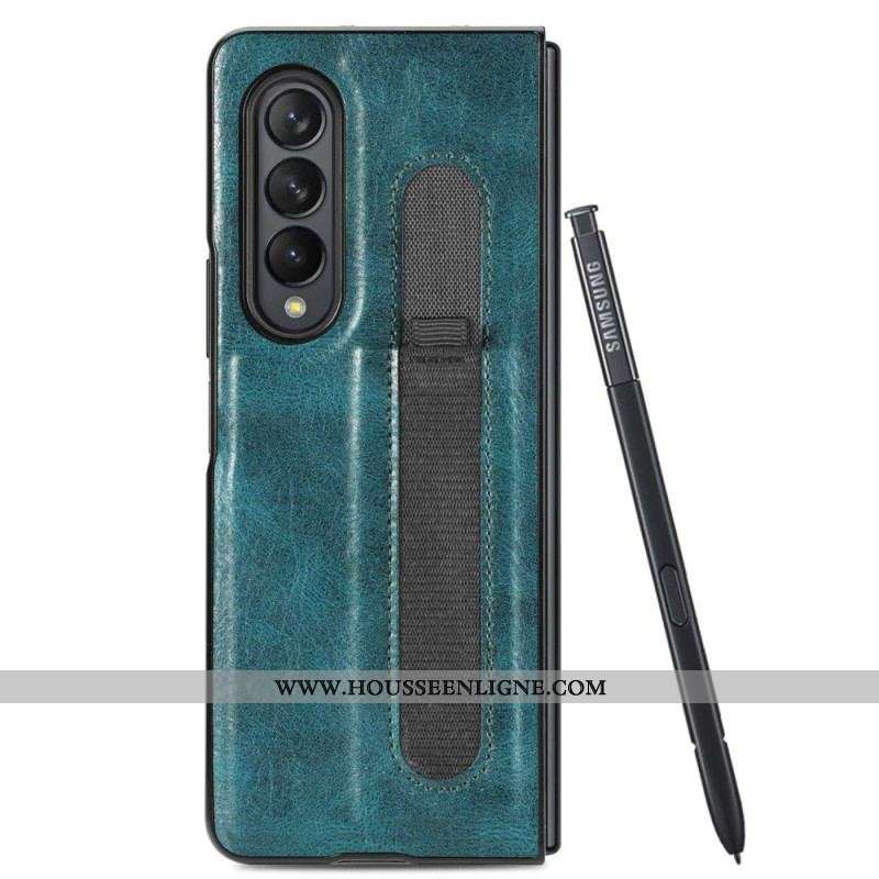 Coque Samsung Galaxy Z Fold 4 Simili Cuir Stylet