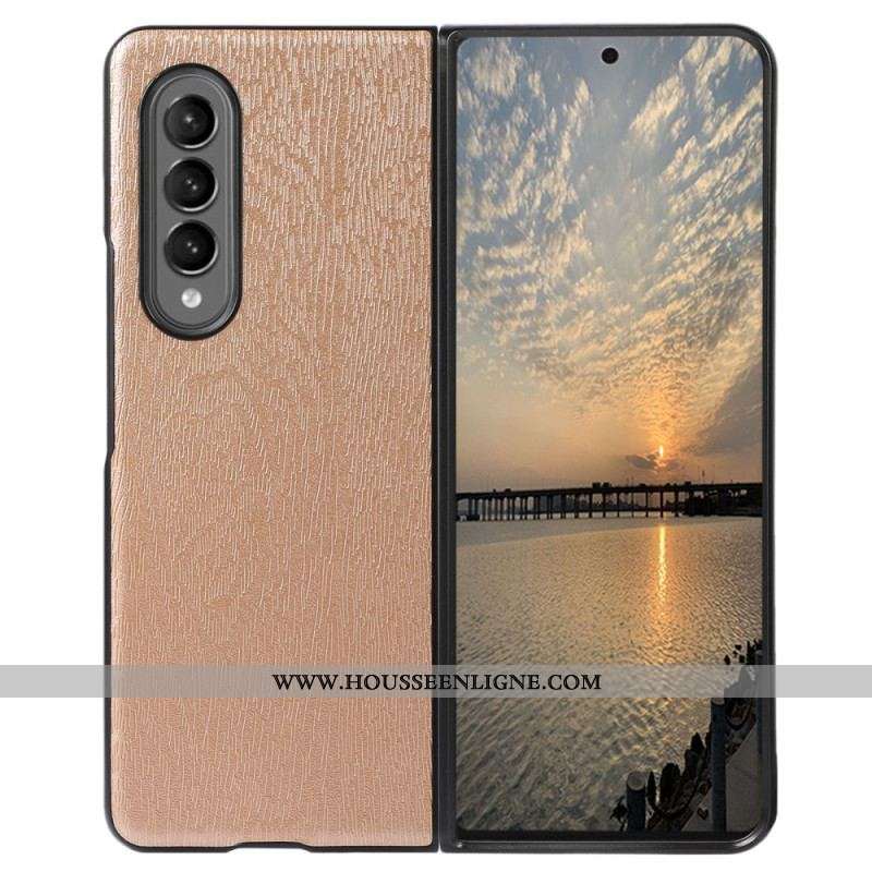 Coque Samsung Galaxy Z Fold 4 Simili Cuir Texture Bois