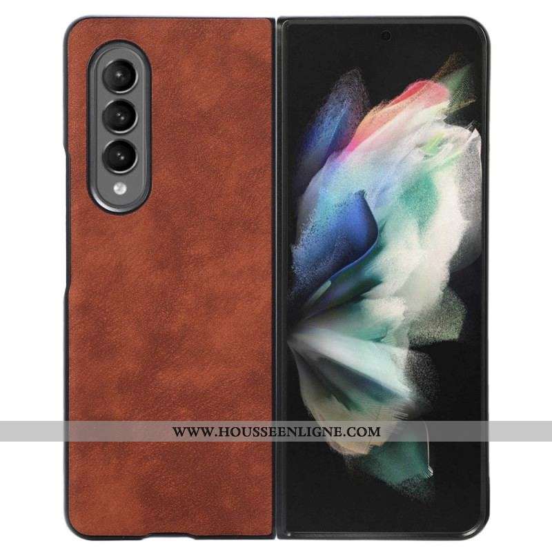 Coque Samsung Galaxy Z Fold 4 Simili Cuir Texture Peau