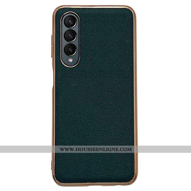 Coque Samsung Galaxy Z Fold 4 Simili Cuir de Veau