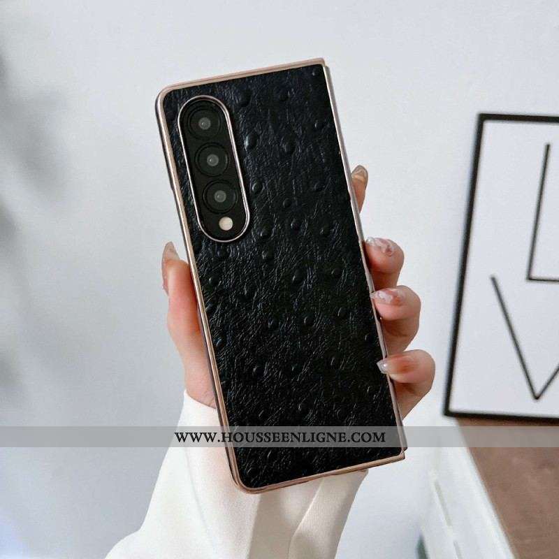 Coque Samsung Galaxy Z Fold 4 Texture Autruche