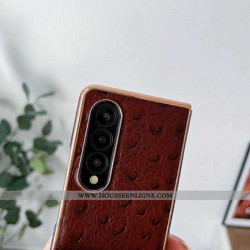 Coque Samsung Galaxy Z Fold 4 Texture Autruche