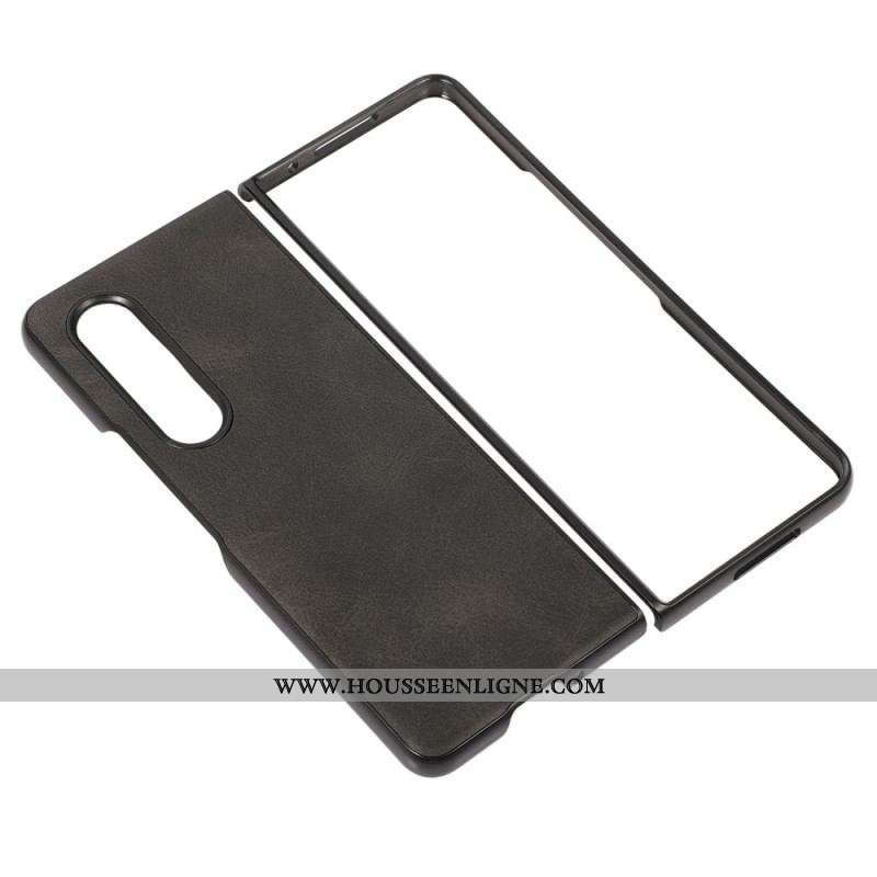 Coque Samsung Galaxy Z Fold 4 Texture Cuir Enduit